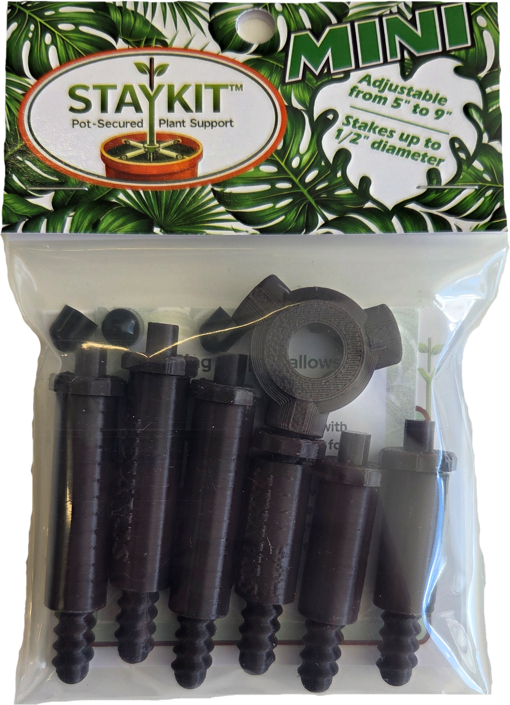 STAYKIT Mini plant stake support- adjusts from 5" to 9" (1 Pack)