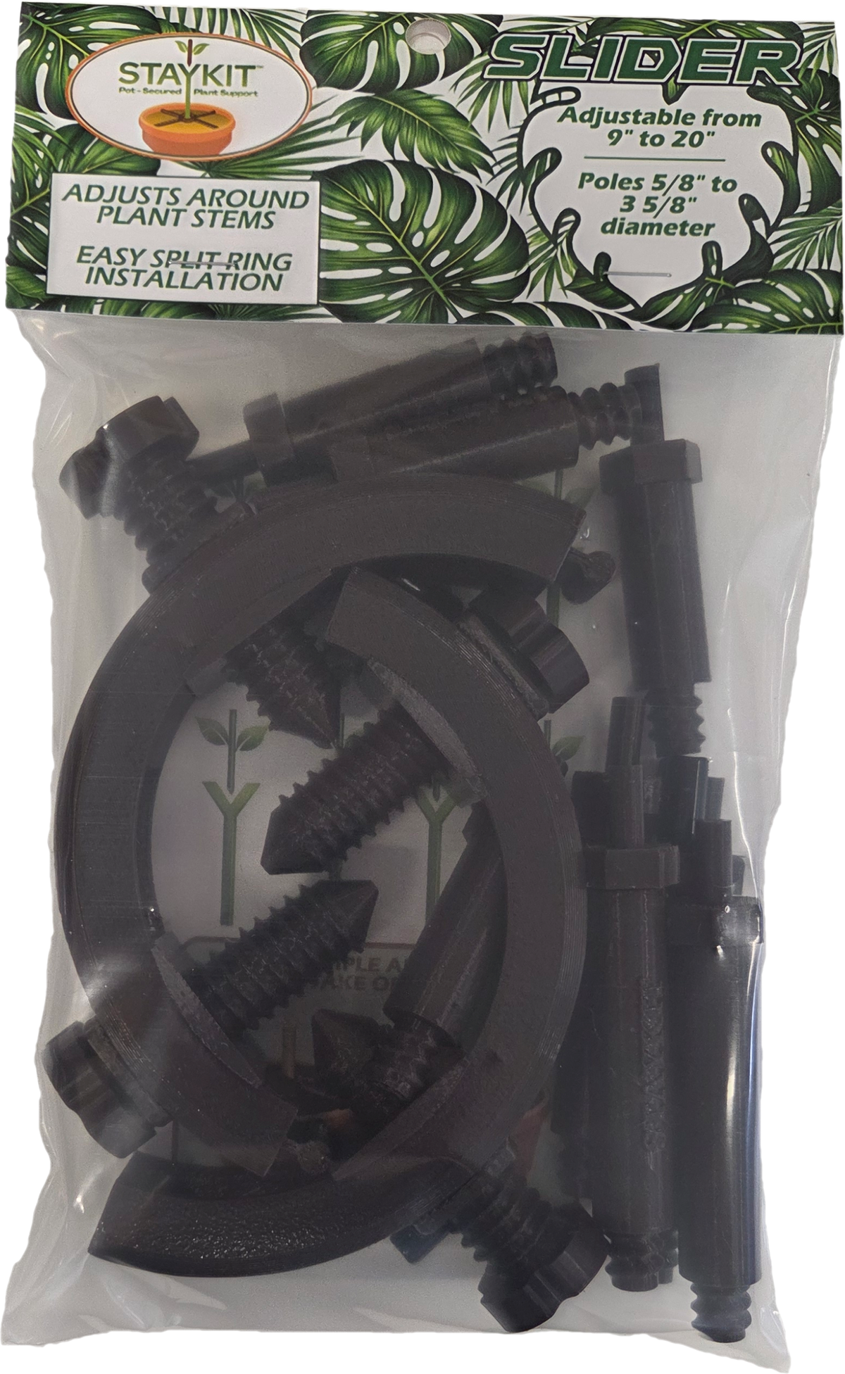 STAYKIT SLIDER adjustable plant stake and moss pole support adjusts from 9" to 20" (1 pack)