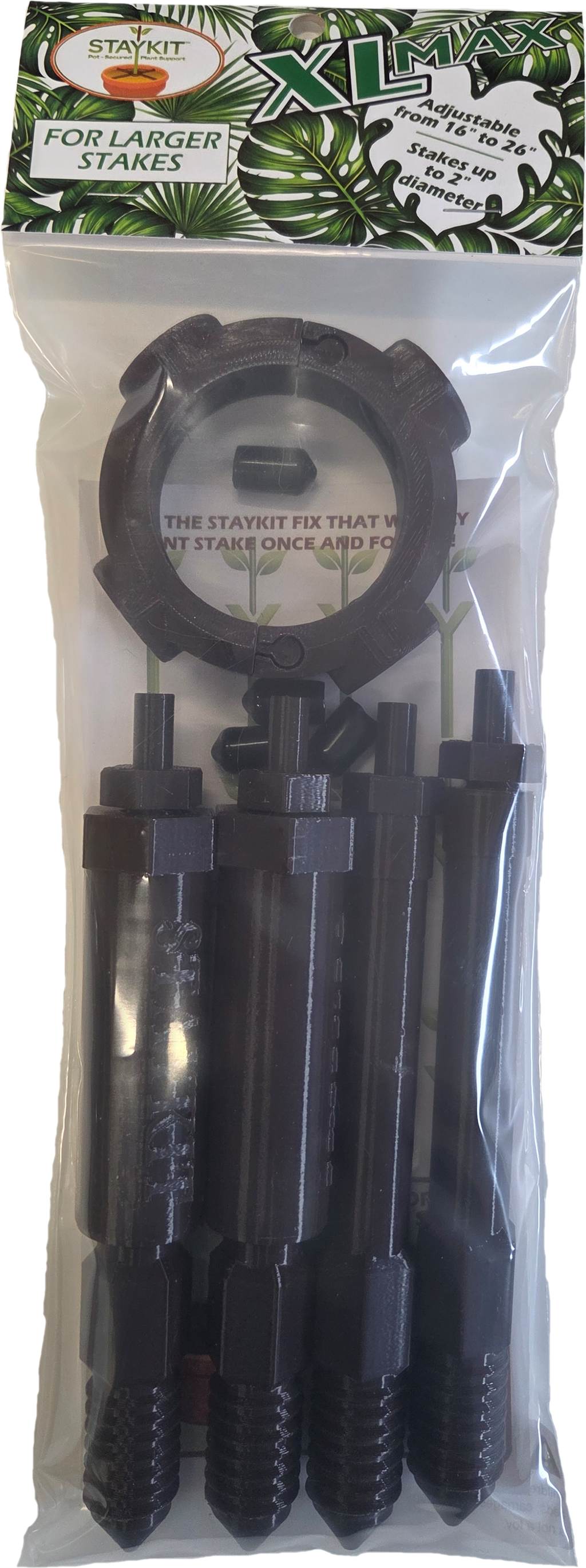 STAYKIT XL-MAX plant stake and moss pole support adjusts from 16" to 26" (1 pack)
